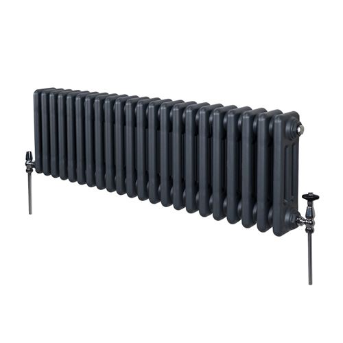 Monstershop Traditional 3 Column Radiator - 300 x 1012mm - Anthracite Grey