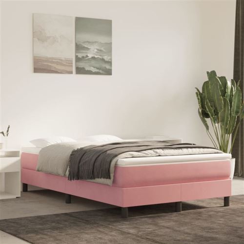Non Communiqué Rose Matelas De Lit À Ressorts Ensachés 120X200x20 Cm Velours