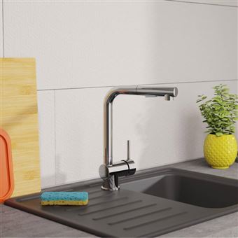 EISL Mitigeur de cuisine avec douchette extractible COOL chrome, mitigeur de lavabo, mitigeur d'évier, mitigeur d'évier avec douchette extractible 446462 - 1