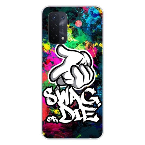 Coque en silicone imprimée compatible Oppo A54 5G Swag or die