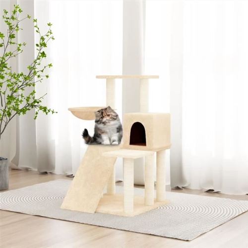 Vidaxl Arbre À Chat Avec Griffoirs En Sisal Crème 82 Cm - Image 3