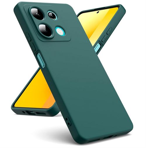 Coque pour Xiaomi Redmi Note 13 5G - housse etui silicone gel fine + verre trempe - VERT - htdmobiles