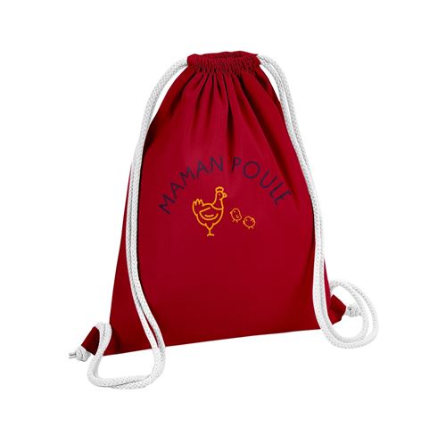 Fabulous Sac de Gym en Coton Rouge Maman Famille Poule 12 Litres