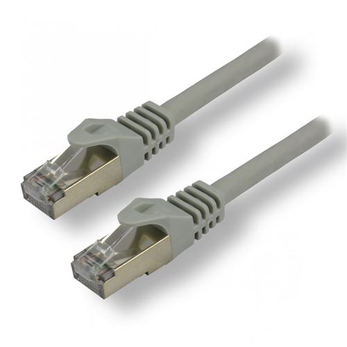 MCL - Cordon de raccordement - RJ-45 (M) pour RJ-45 (M) - 1 m - 6.2 mm - SFTP - CAT 7 - sans halogène, sans crochet - gris