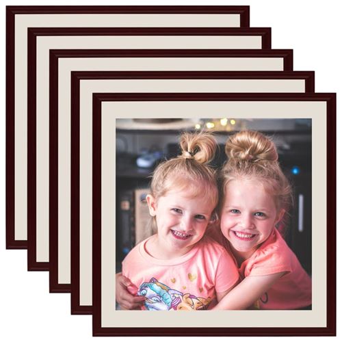 vidaXL Collage de cadres photo 5 pcs pour mur Rouge foncé 40x40 cm