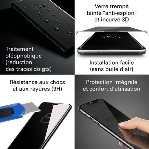 Verre trempé intégral Anti-Espion pour iPhone 14 Pro Max - TM Concept®