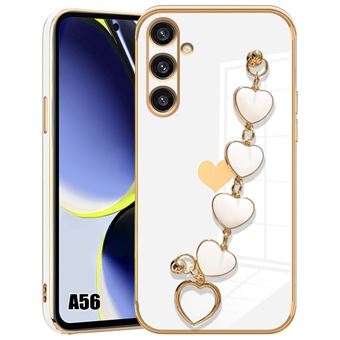 Coque pour Samsung Galaxy A56 5G, Protection Anti-Rayures Ultra Slim avec Bracelet - Blanc - BOOLING - 1