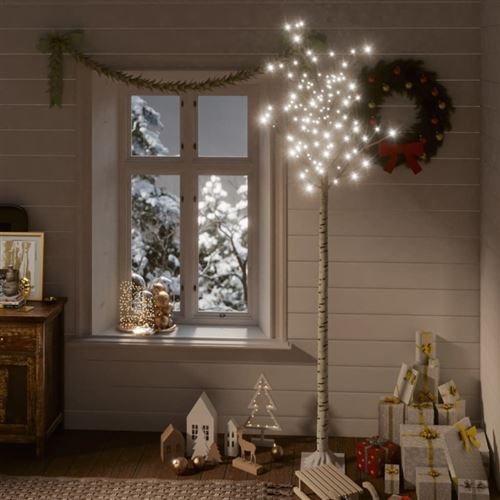 vidaXL Sapin de Noël 200 LED blanc froid Saule 2,2 m Int/Ext