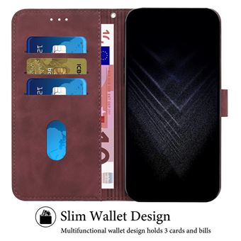 Étui Portefeuille Pour Xiaomi 15T Pro - Cuir PU, Rabat Magnétique, Emplacements Cartes, Support Pliable, Marron