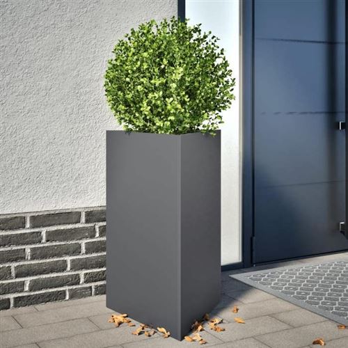 vidaXL - Jardinières Triangulaires - 50x43x75 cm - Gris - Lot de 2 - Image 3