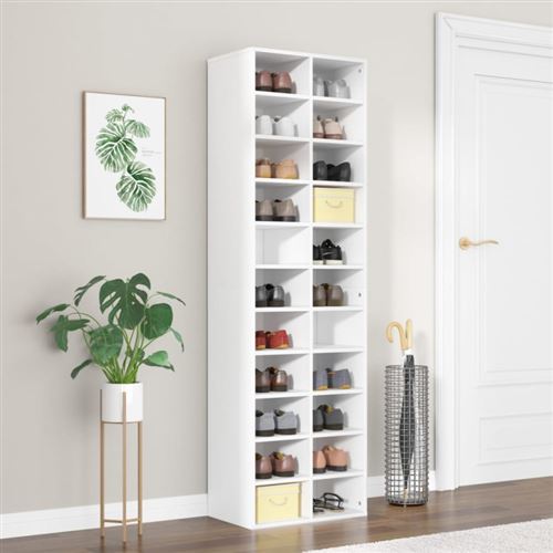 vidaXL Armoire à chaussures Blanc 54 x 34 x 183 cm Aggloméré