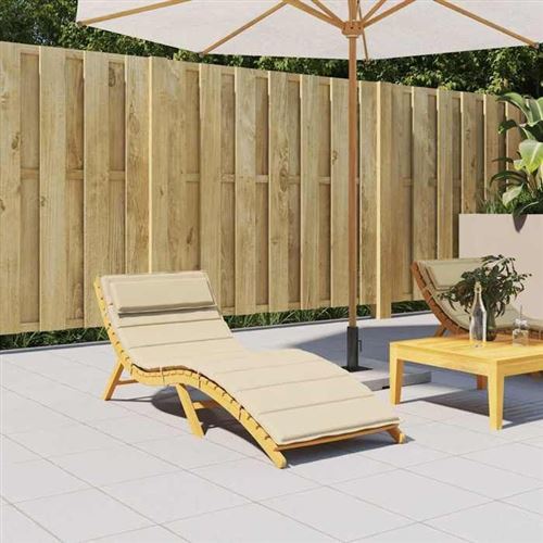 Cuscino Per Lettino Beige 180x60x4 Cm In Tessuto Oxford Vidaxl