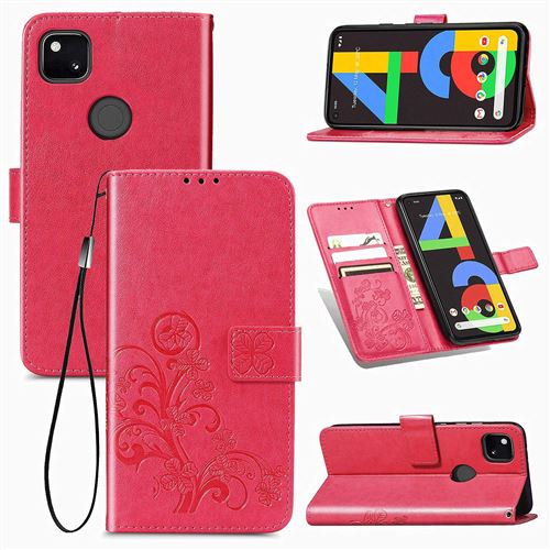 MPFRANCE Housse pour Google Pixel 4A Rose [Fleur de Lys]
