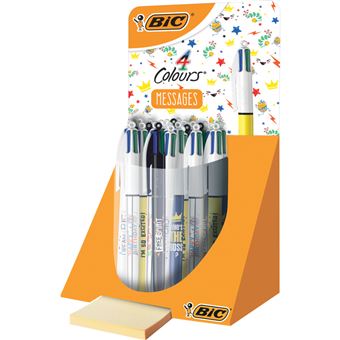 BIC Stylo à bille rétractable 4 Colours Messages, présentoir