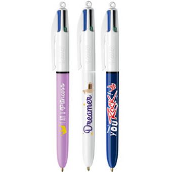 BIC Stylo à bille rétractable 4 Colours Messages, présentoir