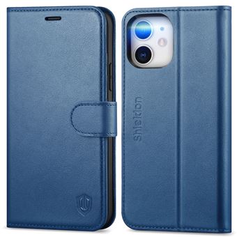 Portefeuille Magnétique IPhone Shieldon - Cuir Véritable - 6 Emplacements Cartes RFID - Détachable - Marron