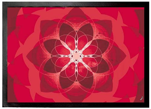 Mandalas Paillasson Essuie-Pieds - Rouge, Force Énergie, Amour Et Passion (70x50 cm)