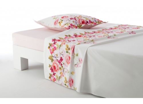Drap plat Lady Rose 180x290 cm Anne de Solène