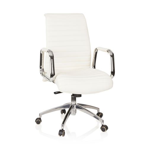 Si&egrave;ge de bureau / Fauteuil de direction ASPERA 10, cuir Nappa ivoire hjh OFFICE