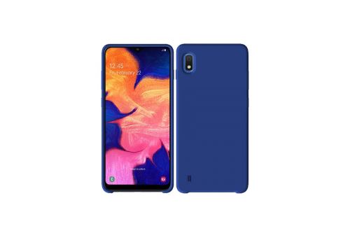 IBROZ Coque Silicone Soft Touch bleue pour Samsung Galaxy A10