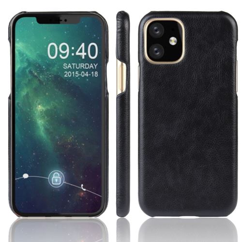 Coque en TPU + PU litchi noir pour votre Apple iPhone 6.5 pouces (2019)