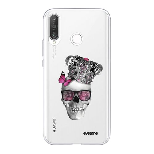 Coque pour Huawei P30 Lite souple transparente Tête de mort couronn Motif Ecriture Tendance [Evetane®]