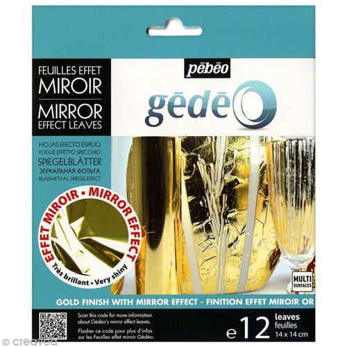 Feuilles effet miroir Gédéo - Doré - 12 pcs