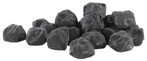 20 pierres décoratives pour cheminée au bioéthanol - Noir
