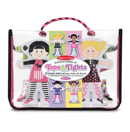 Melissa & Doug - 14943 - Poupées À Vêtements Magnétiques En Bois « Tops & Tights »