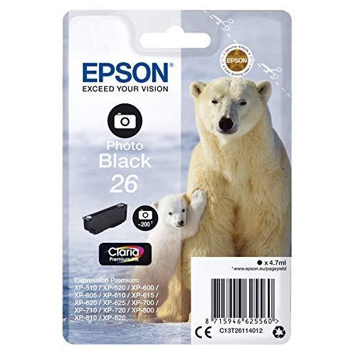 Epson T2611 Cartouche d'encre d'origine 200 pages 4,7 ml Noir Photo