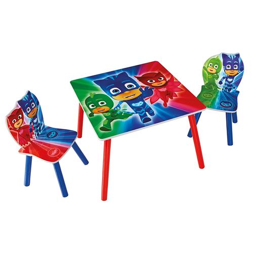 PJ Masks Ensemble de Table avec 2 Chaises pour Enfants Bois 63 x 63 x 45 cm