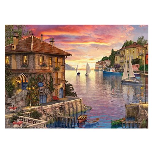 Puzzle Eurographics - Dominic Davison : Port Méditerranéen, 1000 pièces