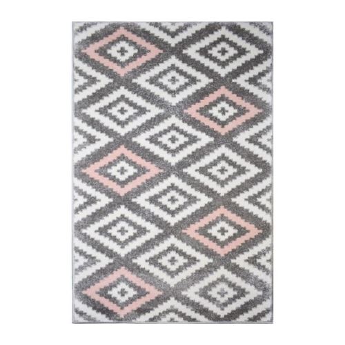 TAVLA Tapis de couloir moderne - 50 x 80 cm - 100% polypropylene frisée - Rose