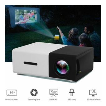 15€01 sur Vidéoprojecteur OHP YG-300 Lumi USB LED Mini HDMI Projecteur  Portable 1300mAh Li-batterie Noir - Vidéoprojecteur - Achat & prix