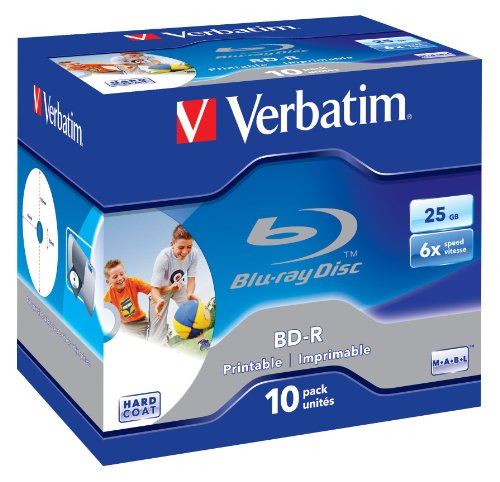 Verbatim 43713 BD-R couche unique 6X 25 Go Surface imprimable avec boîtier plastique de 10