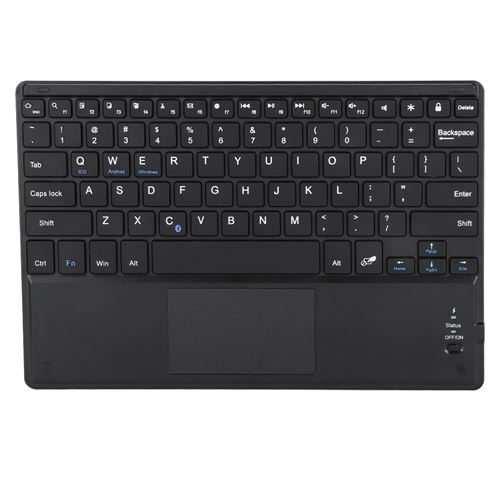 Générique Noir Clavier Sans Fil Bluetooth Ultra- Mince Touchpad Pour Android / Windows / Ios