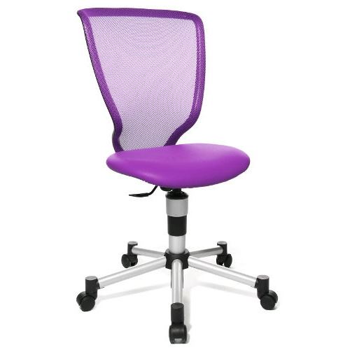 Siège de bureau enfant / Siège pivotant TITAN JUNIOR, tissu maille / simili cuir violet