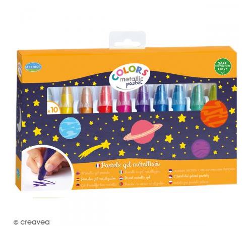 Pastels gel métallisés - 10 pcs