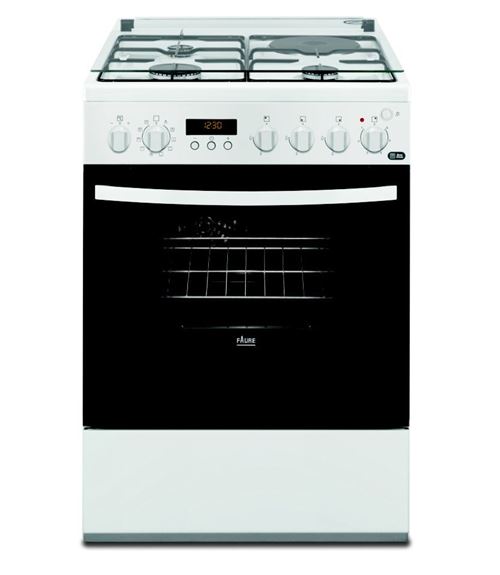 Faure FCM656HPWA - Cuisinière - pose libre - largeur : 60 cm - profondeur : 60 cm - hauteur : 88.9 cm - avec système auto-nettoyant - classe A - blanc