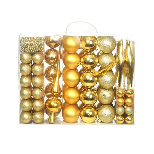 vidaXL Kerstballenset 6 cm goud 113-delig