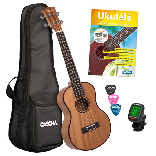 Cascha HH 2049 FR pack ukulélé ténor Premium Mahogany (français)