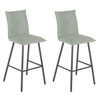 Lot de 2 Tabourets Vert d'Eau Assise H76cm - LAGOS - ALTOBUY - 1