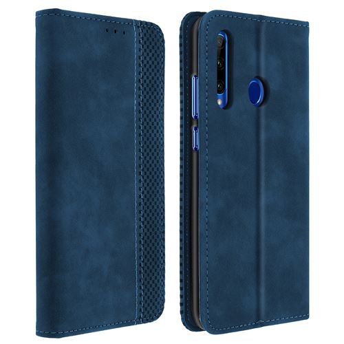 Avizar Housse Pour Honor 20 Lite / 20e Porte-cartes Support Vidéo Cuir Effet Vintage Bleu