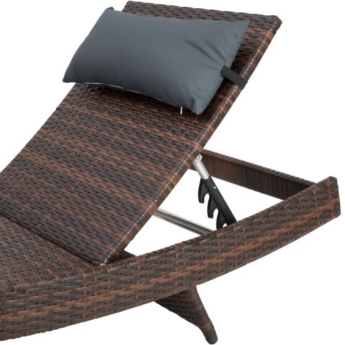 Tectake Bain De Soleil Inclinable 5 Positions En Aluminium Et Resine Tressee 190 Cm X 62 Cm X 74 5 Cm Marron Mobilier De Jardin Achat Prix Fnac