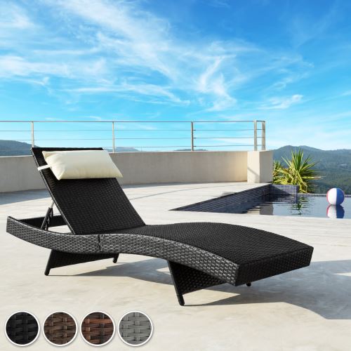 Tectake Bain De Soleil Inclinable 5 Positions En Aluminium Et Resine Tressee 190 Cm X 62 Cm X 74 5 Cm Marron Mobilier De Jardin Achat Prix Fnac