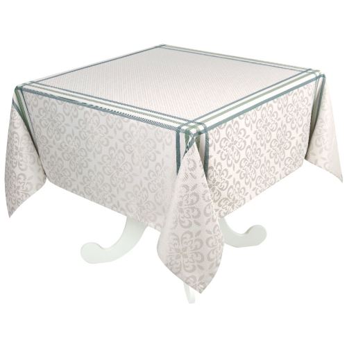 Nappe enduite Bilbao 150 x 150 cm - gris et vert