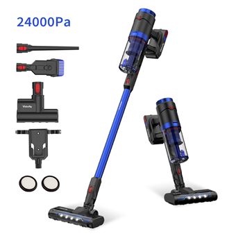 aspirateur balai sans fil vistefly vxb convient pour la maison et la voiture bleu 24kpa aspiration puissante aspirateur balai achat prix fnac