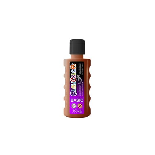 Bidon Peinture Liquide Acrylique 250 ml. - Couleur Marron - Playcolor - Acrylic Basic - 18611