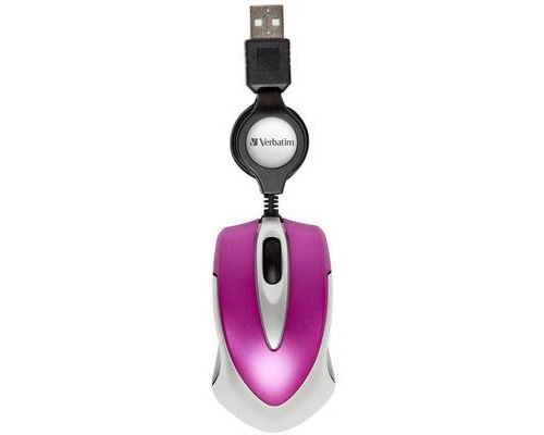 Verbatim Go Mini Optical Travel Mouse - souris - USB - rose chaud