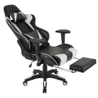 Oobest Chaise De Bureau Gaming Ergonomique Reglable 150 Simili L 38 X P 53cm Noir Blanc Achat Prix Fnac